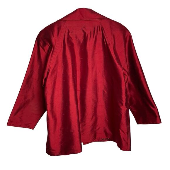 Vintage Valerie Stevens Silk Blazer Jacket Womens 14W Brick Red Holiday Formal - Picture 2 of 6